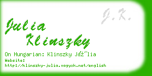 julia klinszky business card